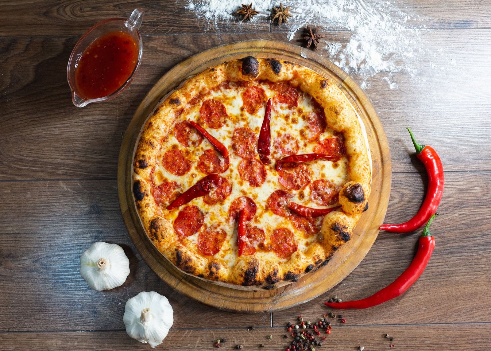 Delicious pizza, Traditional Italian pizza.